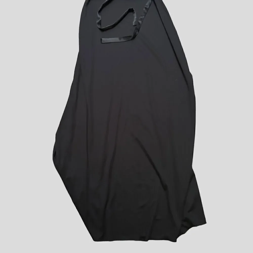 Vintage Full Length Black Dress with Velvet Top - Picture 7 of 8